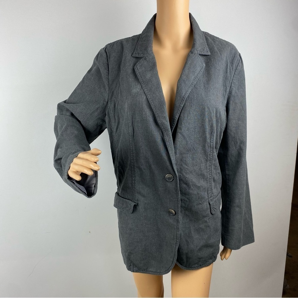 J. Jill Womens XL Gray Blazer 100% Cotton Casual